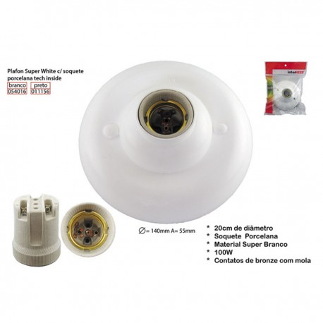 PLAFON BRANCO SOQUETE PORCELANA INTERNEED