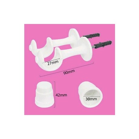 SUPORTE PARA VARÃO CORTINA BRANCO