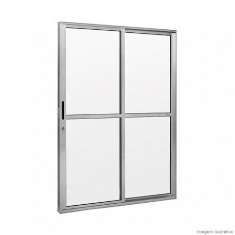 PORTA ALUMÍNIO BALCÃO 210X120CM 2 FOLHAS