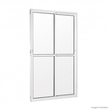 PORTA ALUMÍNIO BALCÃO 210X150CM 2 FOLHAS