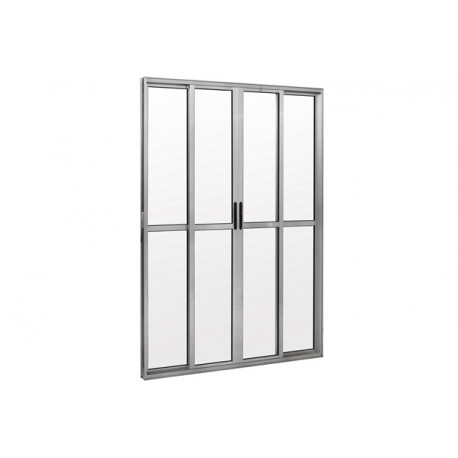 PORTA ALUMÍNIO BALCÃO 210X160CM 4 FOLHAS