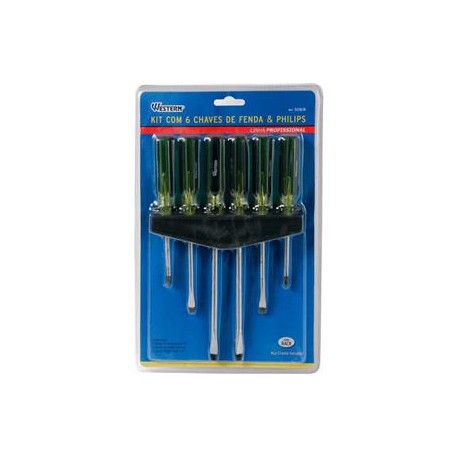 JOGO 6 CHAVE 4 FENDA 2 PHILIPS WESTERN